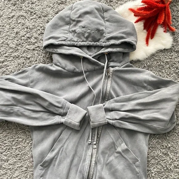 ROQUE Vintage Style Heavyweight Cotton Zip-Up Hoodie - Picture 5 of 10